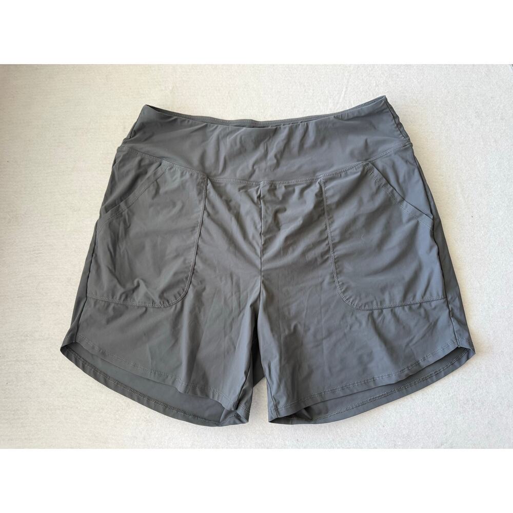 Baleaf Women's 5" High Waisted Swim Board Shorts Gray Swimsuit Bottoms Pockets